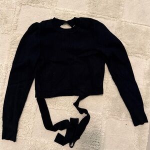 Abercrombie & Fitch Black Long Sleeve Crop Top